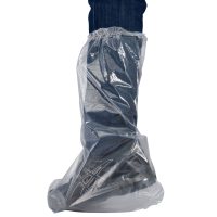 Støvleovertræk, ABENA, 38x50cm, transparent, LDPE, med skridhæmmende tape, engangs