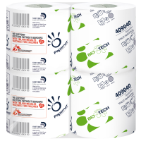 Toiletpapir, Biotech, 2-lags, 28m x 9,5cm , Ø12,4cm, hvid, 100% nyfiber