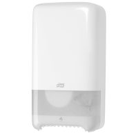 Dispenser, Tork T6, 14x18,4x34,4cm, hvid, plast, til 2 ruller toiletpapir
