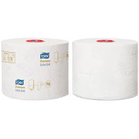 Toiletpapir, Tork T6 Premium, 3-lags, 70m x 9,9cm , Ø13,2cm, hvid, 100% nyfiber