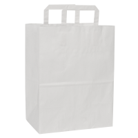 Bærepose, 25x15x34cm, 15 l, hvid, papir, med hank