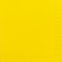 Frokostserviet, Duni, 3-lags, 1/4 fold, 33x33cm, gul, nyfiber *Denne vare tages ikke retur*