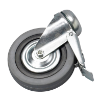 Hjul, Diversey TASKI, Ø125mm, grå, gummi/stål, med bremse *Denne vare tages ikke retur*