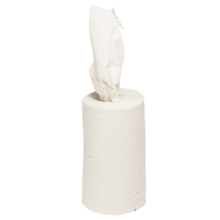 Håndklæderulle, 1-lags, Mini, 120m x 20cm , Ø13cm, hvid, 100% genbrugspapir, uden hylse