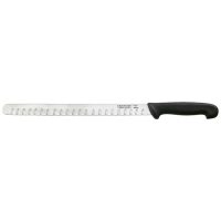 Laksekniv, Granton, 31cm, sort, pladestål/plast