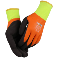 Heldyppet latexhandske, THOR Superflex Thermo, 7, orange, akryl/polyester