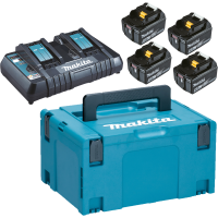 Batteripakke, Makita LXT, 18V, 395x295x215mm, blå, 4x 5,0Ah, dobbelt lynlader *Denne vare tages ikke retur*