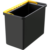 Inventarspand, Nordic Recycle Trolley 2.0, 30,1x16x23,7cm, sort, genanvendt plast, 7 l, med gul hank