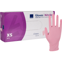 Undersøgelseshandske, ABENA Classic Sensitive, XS, pink, nitril, pudderfri