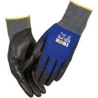 Fingerdyppet PU handske, THOR Extra Light, 7, blå, PA/polyester, ribkant *Denne vare tages ikke retur*