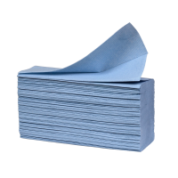 Håndklædeark, neutral, 2-lags, Z-fold, 24x23,5cm, 8 cm, blå, 100% nyfiber