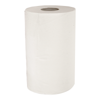 Håndklæderulle, ABENA Care-Ness Excellent, 2-lags, Mini, 72m x 20cm , Ø12,5cm, hvid, 100% nyfiber, med spiralhylse