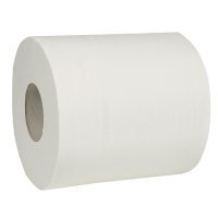 Håndklæderulle, ABENA Care-Ness Excellent, 2-lags, Midi, 153m x 20cm , Ø18cm, hvid, 100% nyfiber, med spiralhylse
