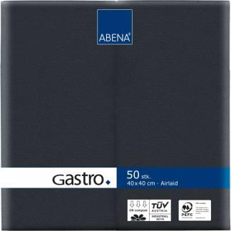 Middagsserviet, ABENA Gastro, 1/8 fold, 40x40cm, sort, airlaid