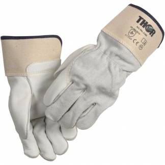 Oksespalthandske, THOR, 13, hvid, oksel&aelig;der, rigger