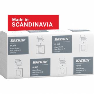 Håndklædeark, Katrin Plus, 2-lags, Z-fold, 24x20,3cm, 8 cm, hvid, nyfiber