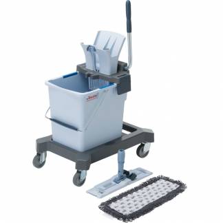 Starts&aelig;t, Vileda UltraSpeed Pro, 25 l, gr&aring;, polyester/pulverlakeret st&aring;l/PP/st&aring;l, 40 cm, med h&aring;ndpresse