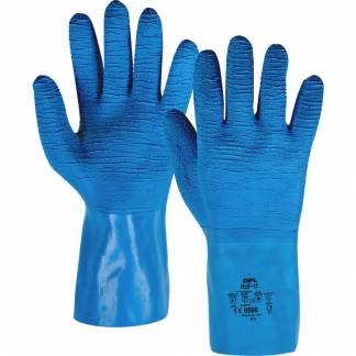 Fakultet Kemiker begynde Latex handske, DPL Ruf-it, 8/M, blå, latex, varmeresistent