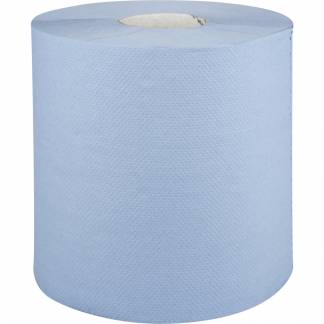 Håndklæderulle, neutral, 2-lags, Midi, 150m x 20cm, Ø19cm, blå, 100% genbrugspapir, med spiralhylse