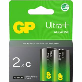 Batteri, GP Ultra Plus, Alkaline, C, 2-pak