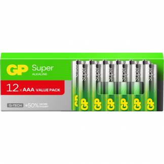 Batteri, GP Super, Alkaline, AAA, 12-pak