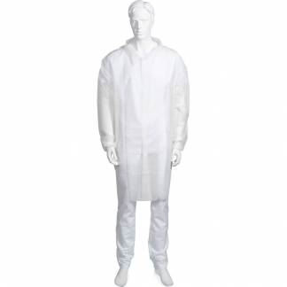 Besøgsjakke, ABENA Classic, S/M, 100x72cm, 25 gsm, hvid, PP, usteril, engangs