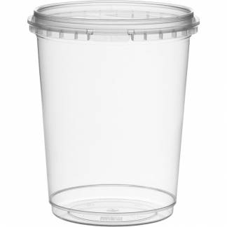 Condi bøtte, Combi, 14,3cm, Ø120mm, 1025 ml, klar, PP, 1-rums, med låg