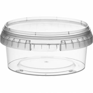 Condi bøtte, Combi, 4,97cm, Ø118mm, 300 ml, klar, PP, 1-rums, med låg