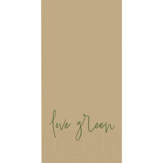Middagsserviet, Duni, Love Green, 2-lags, 1/8 BF, 40x40cm, flerfarvet, tissue