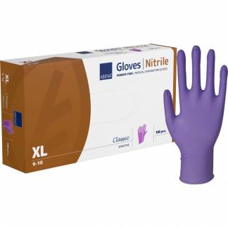 Undersøgelseshandske, ABENA Classic Sensitive, XL, lilla, nitril, pudderfri