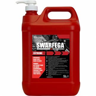 H&aring;ndrens, SC Johnson Swarfega Extreme, 5000 ml, r&oslash;d, med pumpe, med farve og parfume