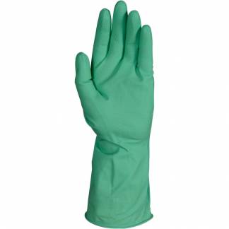 Latexhandske, ENA, M, grøn, latex, pudderfri, med velour, anatomisk formet *Denne vare tages ikke retur*