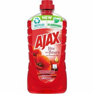 Universalrengøring, Ajax, 1 l, vilde blomster, med farve og parfume *Denne vare tages ikke retur*