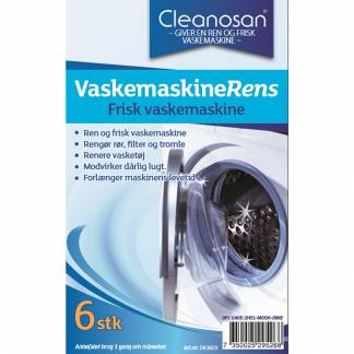 Maskinafkalker, Cleanosan, til vaskemaskine, med farve og parfume, 6stk