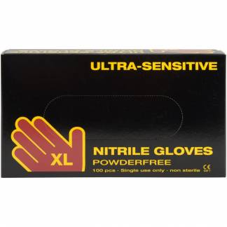 Engangshandske, Boisen Safety Ultra Sensitive, XL, sort, nitril, pudderfri