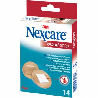 Hæfteplaster, Nexcare Blood-Stop, Ø22mm, lysebrun,  latexfri, steril, engangs *Denne vare tages ikke retur*