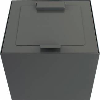 Låg, V-Part, mørkegrå, pulverlakeret stål, soft close, til modulopbygget affaldsspand, 85 og 90 liter *Denne vare tages ikke retur*