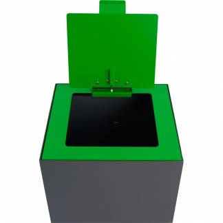 Låg, V-Part, grøn, pulverlakeret stål, soft close, til modulopbygget affaldsspand, 85 og 90 liter *Denne vare tages ikke retur*