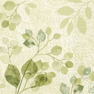 Frokostserviet, Duni, Paisley leaves, 3-lags, 1/4 fold, 33x33cm, flerfarvet *Denne vare tages ikke retur*