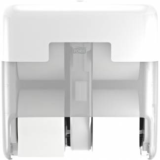 Dispenser, Tork T7, 32,3x31,9x17,4cm, hvid, plast, til 4 ruller toiletpapir, hylse løs