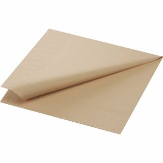 Frokostserviet, Duni, 3-lags, 1/4 fold, 33x33cm, natur, nyfiber
