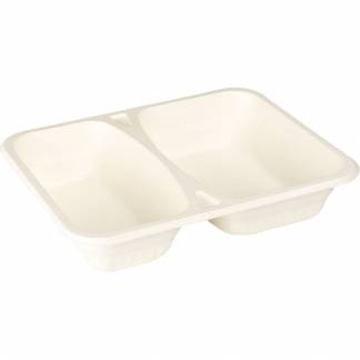 Menubakke, 22,5x17,7x4,5cm, hvid, cellulose, 2-rums