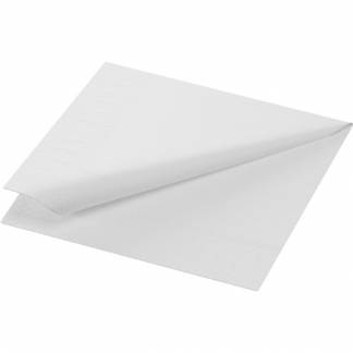Kaffeserviet, Duni, 2-lags, 1/4 fold, 24x24cm, hvid, nyfiber *Denne vare tages ikke retur*