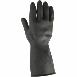 Latexhandske, THOR Black Heavy Duty, S, sort, latex, indvendig velourisering