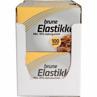 Elastikker, Consumer, brun, i &aelig;ske a 100 g