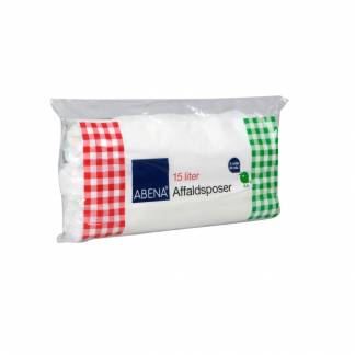 Affaldspose, ABENA, 15 l, hvid, LDPE/MDPE/genanvendt, 37x50cm