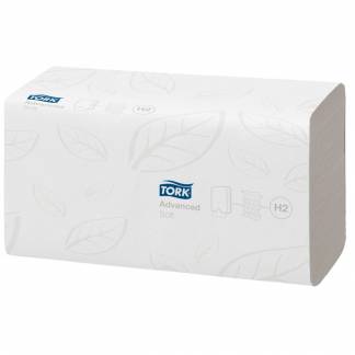 Håndklædeark, Tork H2 Advanced, 2-lags, Z-fold, 24x21,3cm, 8,5 cm, hvid, blandingsfibre