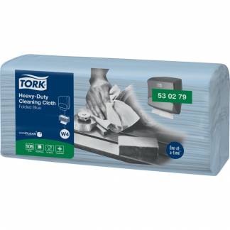 Industriaftørring, Tork W4, 1-lags, 41,5x35,5cm, 10,8 cm, blå, virginfiber, polyester, pp