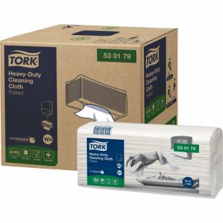 Industriaftørring, Tork W4, 1-lags, 41,5x35,5cm, 10,8 cm, hvid, virginfiber, polyester, pp