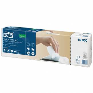 Dispenserserviet, Tork Xpressnap N4 Premium, 2-lags, interfold, 21,3x16,5cm, hvid, nyfiber